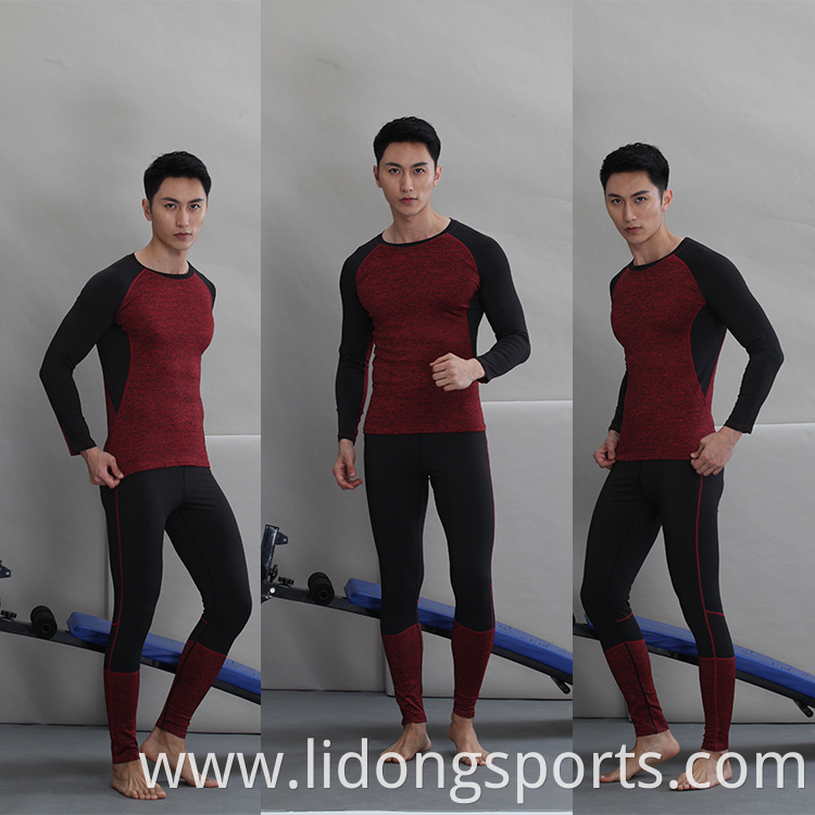 LIDONG OEM uniforms wholesale high quality polyester men's sport yoga long sleeve fitness wear